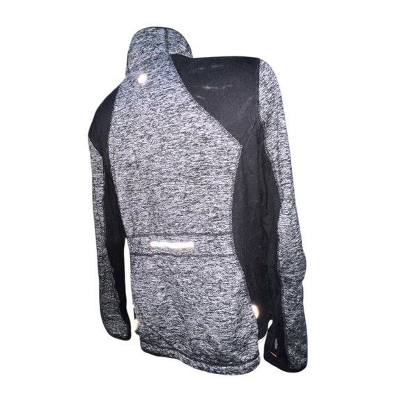 Tangerine Black Full-Zip Athletic Jacket Sz XL Reflective Accents High Neck And - Picture 9 of 11